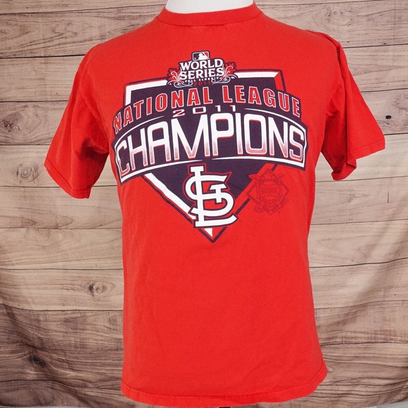 ST LOUIS CARDINALS NATIONAL LEAGUE CHAMPIONS 2011 SHORT SLEEVE T-SHIRT SZ M - Picture 1 of 4